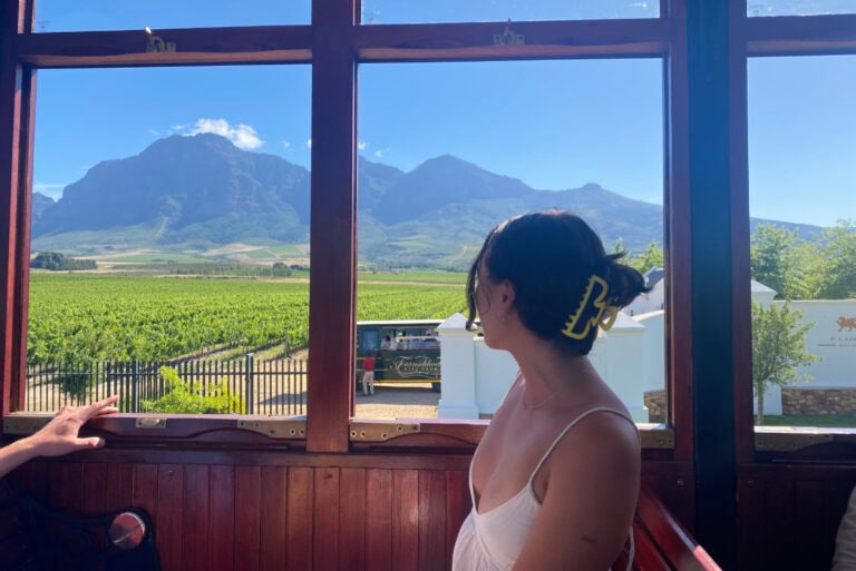 how to find the Franschhoek wine tram timetable